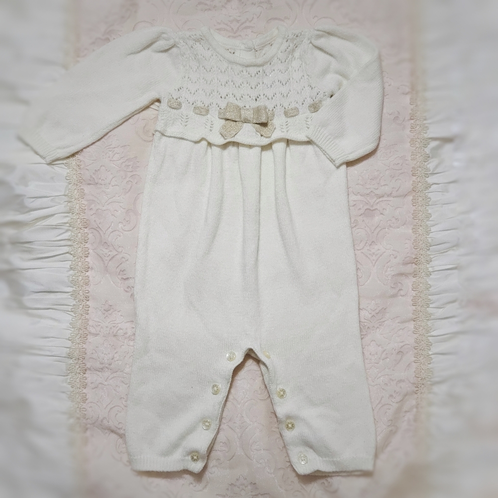 Beautiful Knitted One Piece Cream & Gold
